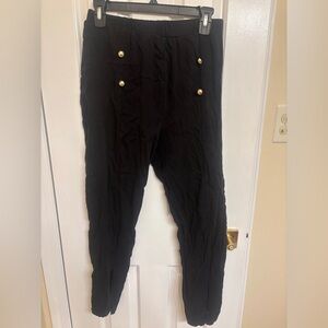 Black XXL Cotton Blend Pants